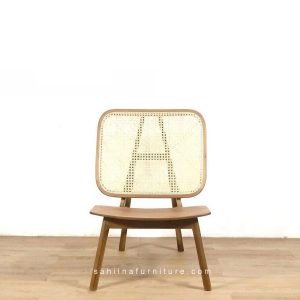 teak and rattan lounge chair outdoor