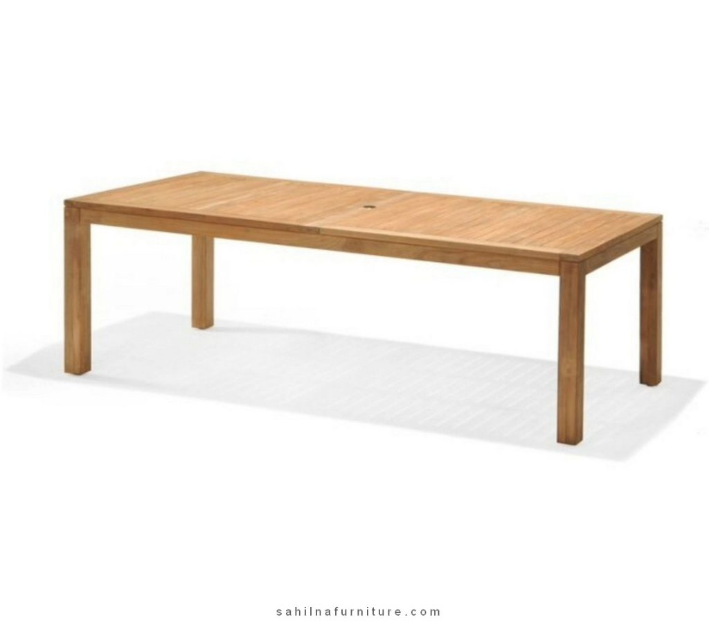 rectangular teak outdoor dining table