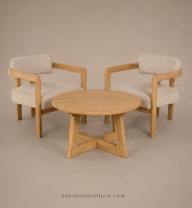 solid teak coffee table round