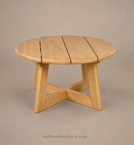 solid teak coffee table round