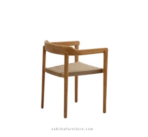 teak and rope chair