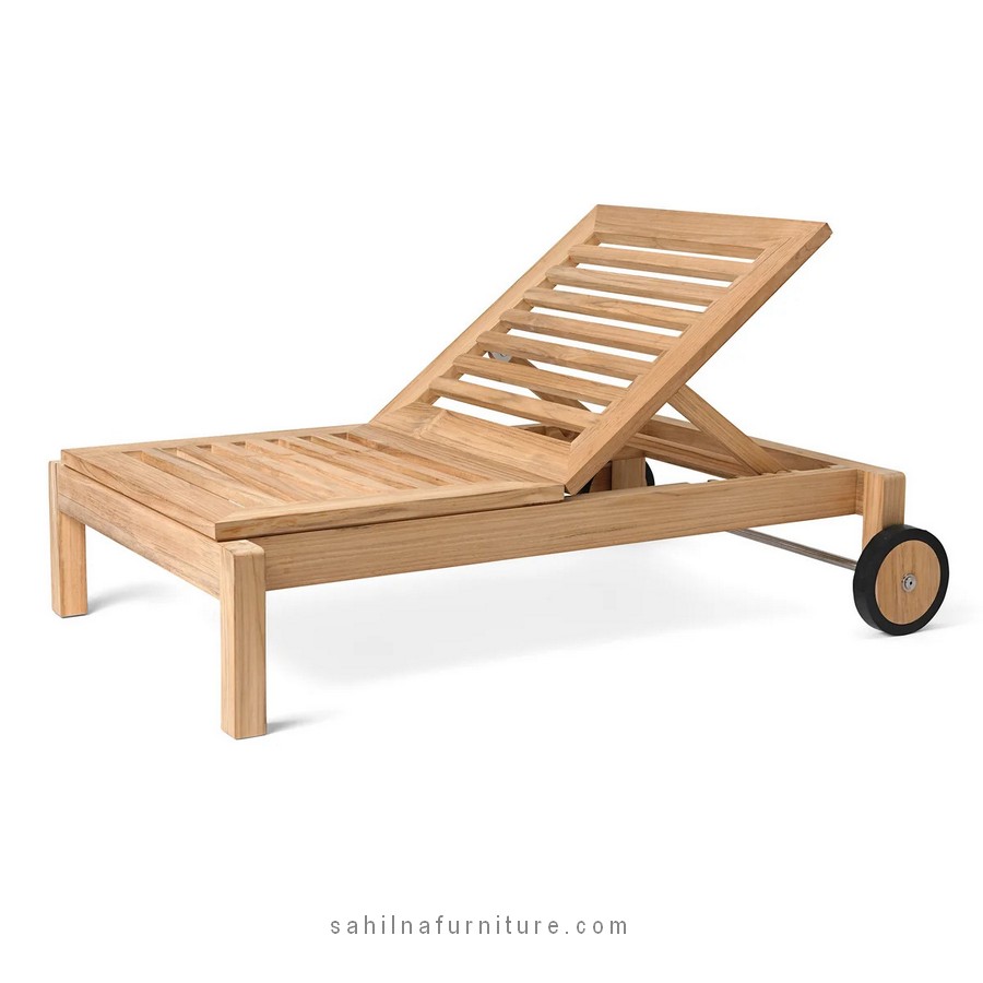teak outdoor sun lounger