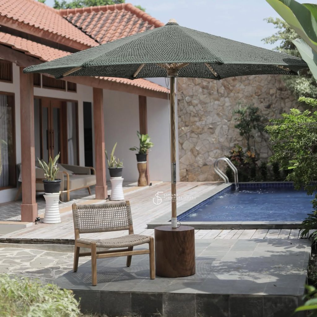 teak outdoor umbrella