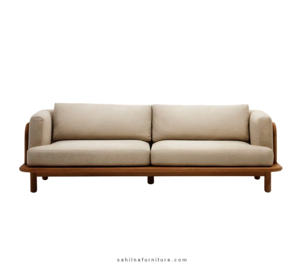 teak patio sofa with cushion
