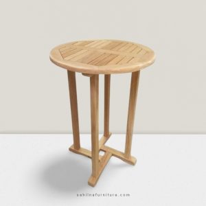 round teak outdoor bar table