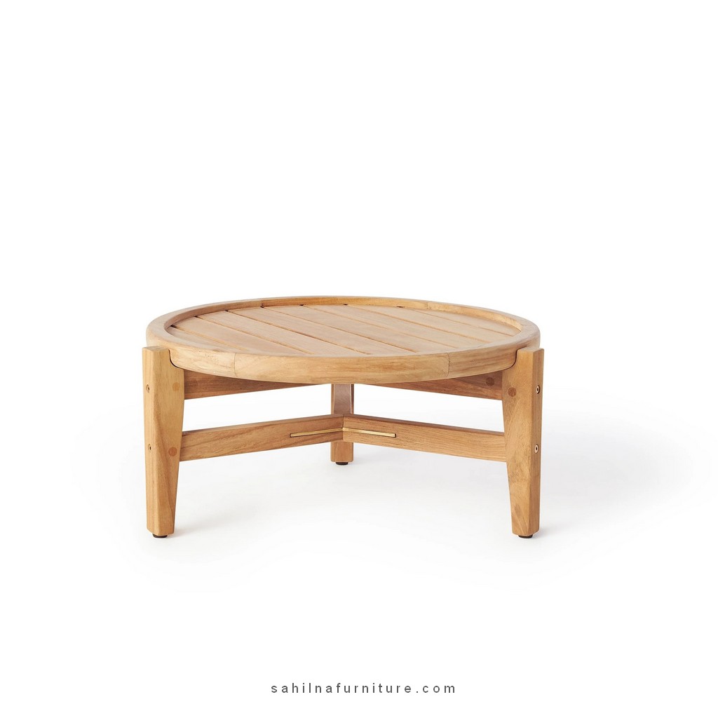 round teak outdoor coffee table