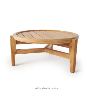 round teak outdoor coffee table