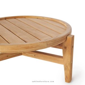 round teak outdoor coffee table