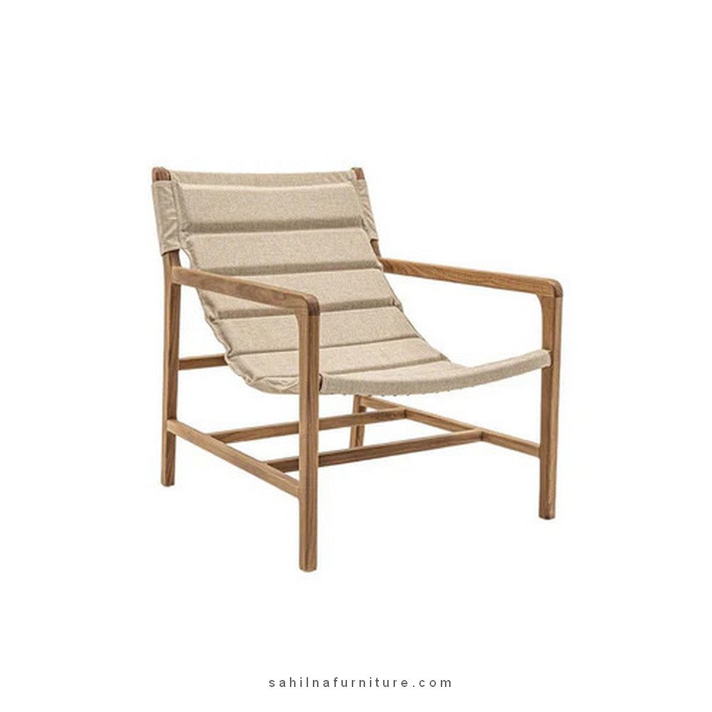 solid teak lounge chair