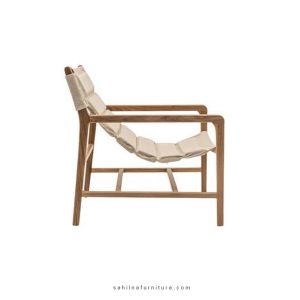 solid teak lounge chair