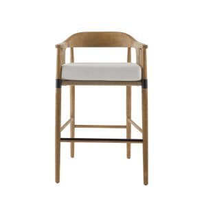 teak and rope bar chair