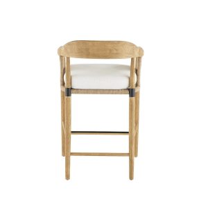 teak and rope bar chair
