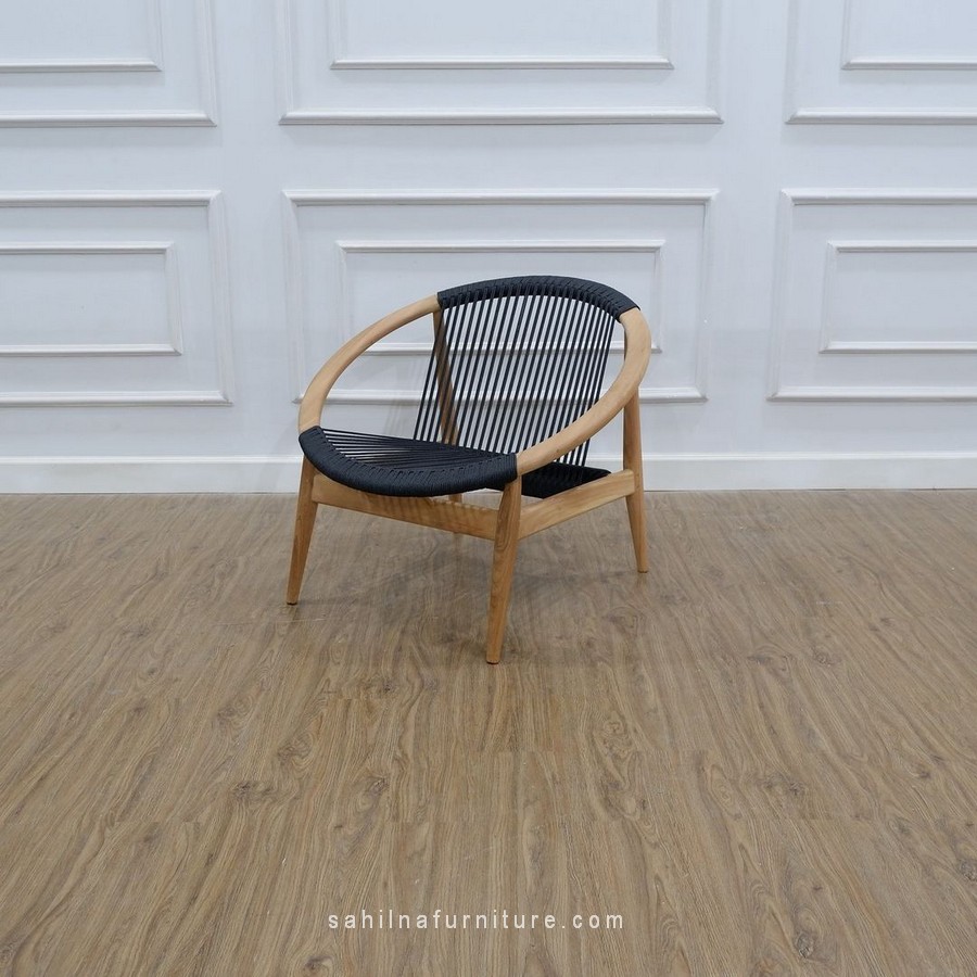 teak and rope easy chair