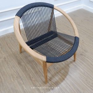 teak and rope easy chair