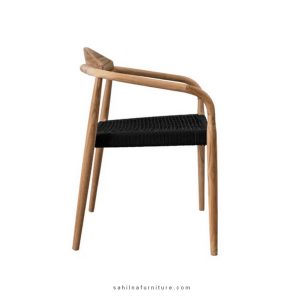 teak and synthetic rope dining chair