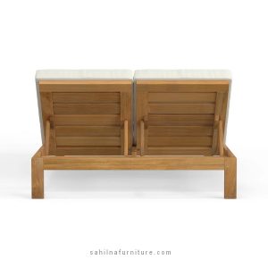 teak double chaise lounge