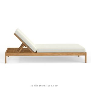 teak double chaise lounge
