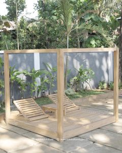 teak outdoor canopy daybed 