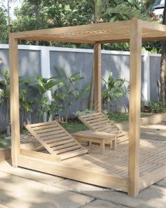teak outdoor canopy daybed 