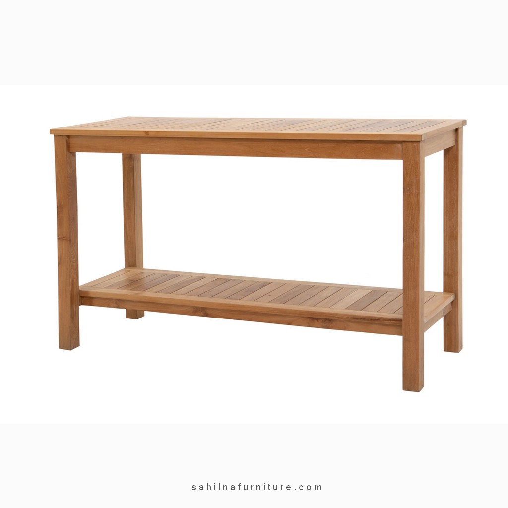 teak outdoor console table