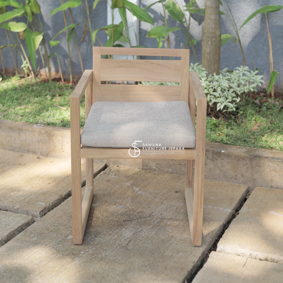 teak outdoor dining armchair