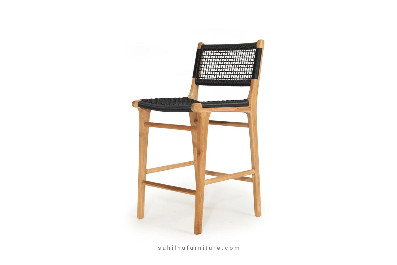 teak woven counter stool