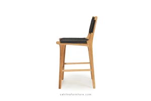 teak woven counter stool