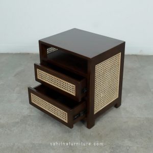 rattan cane nightstand