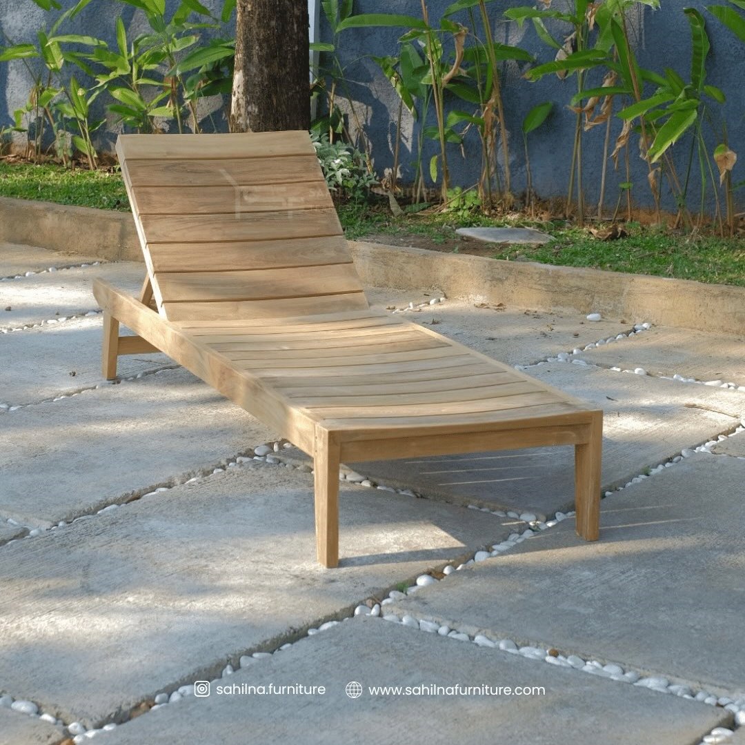 teak garden sun lounger