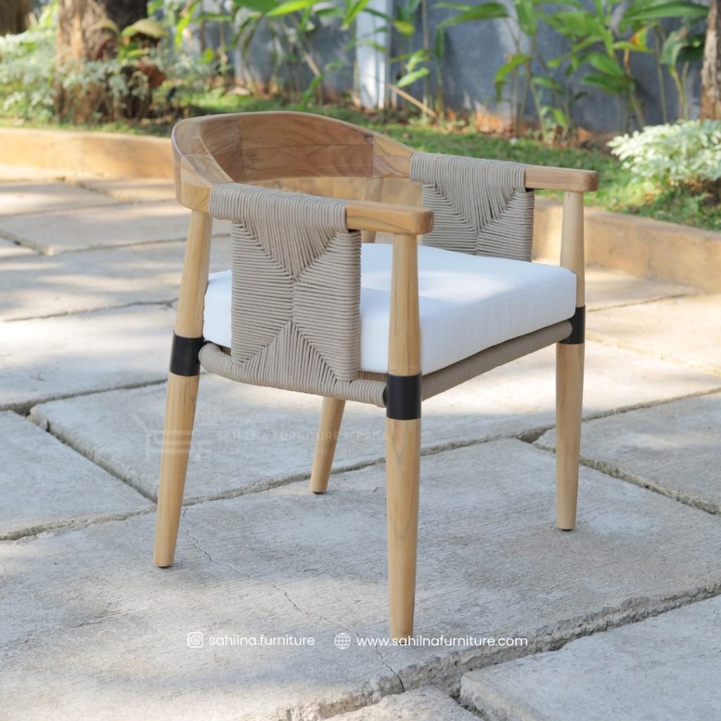 teak outdoor dining armchair