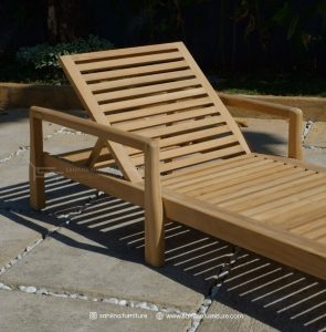 teak outdoor sunbed