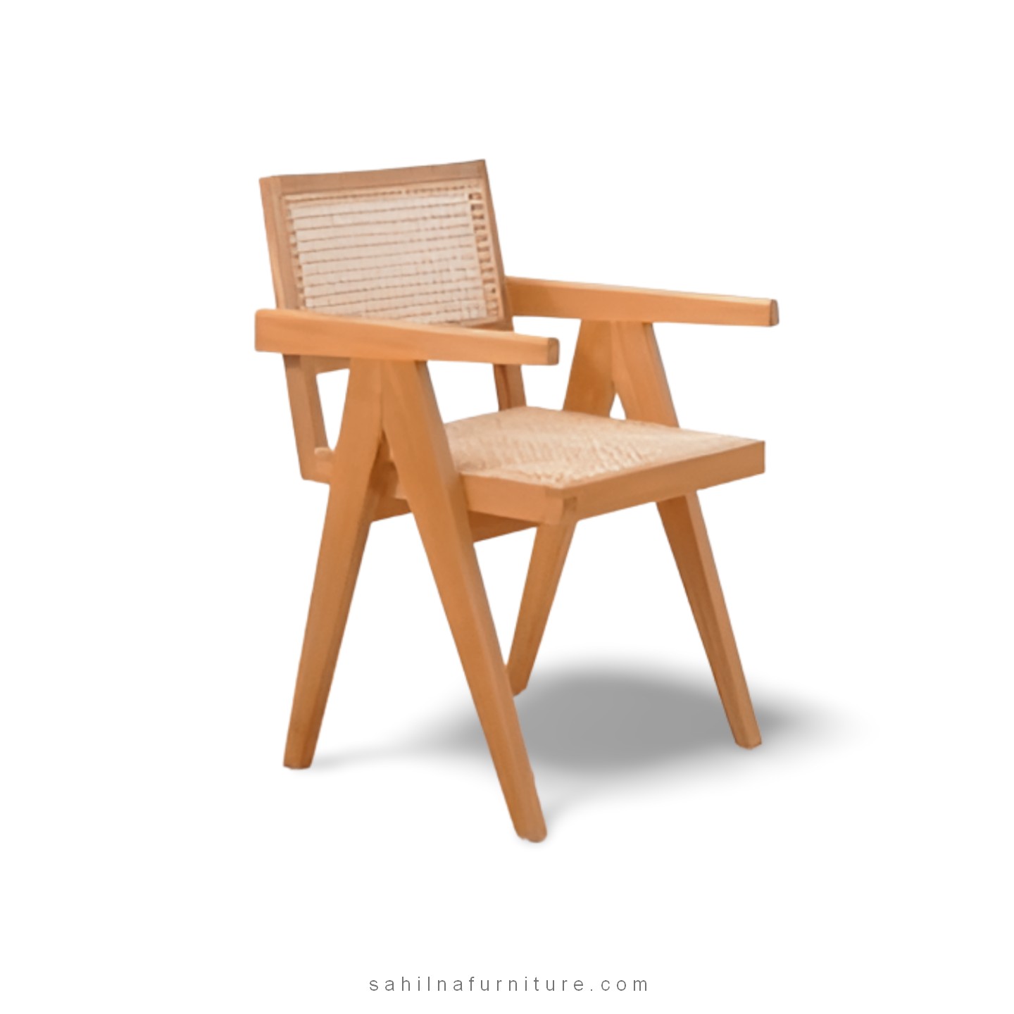 teak and rattan chair