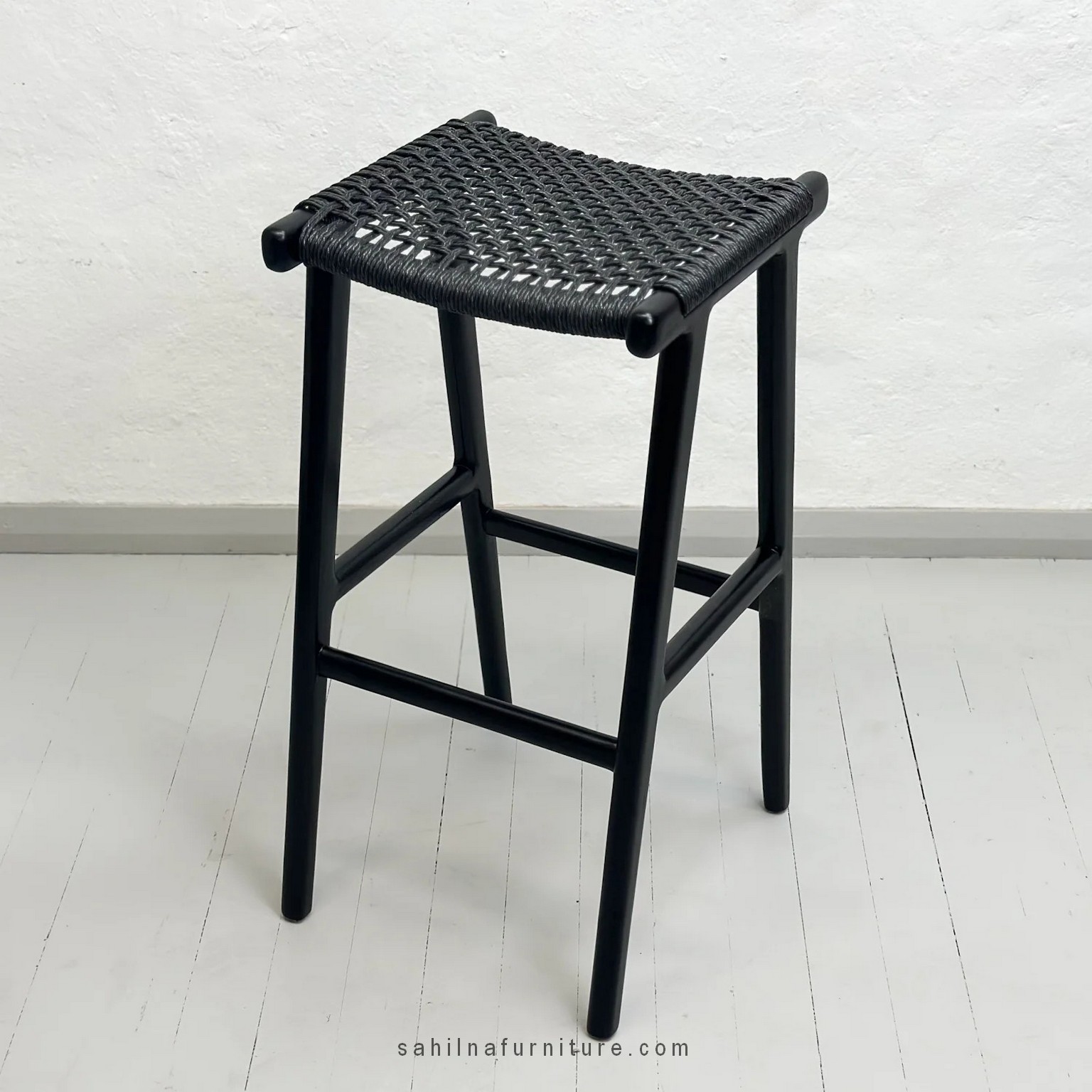 teak and synthentic rattan bar stool