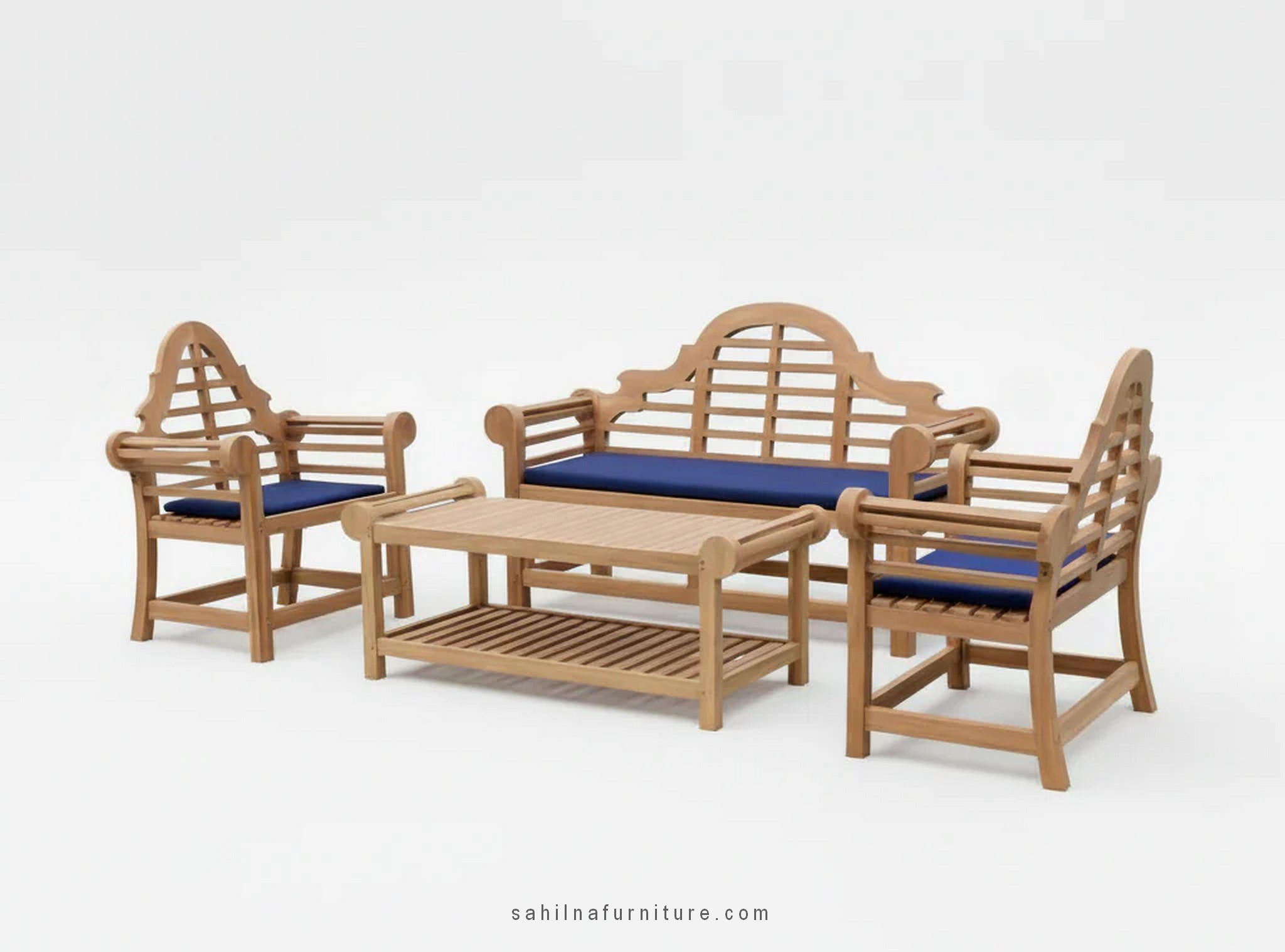 teak garden table and bench set