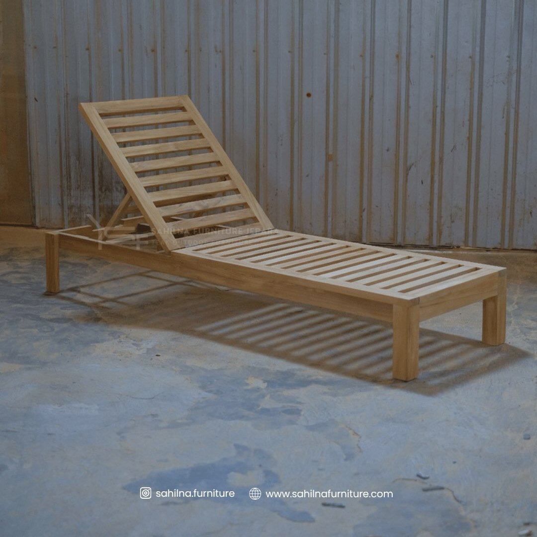 teak stacking sun lounge
