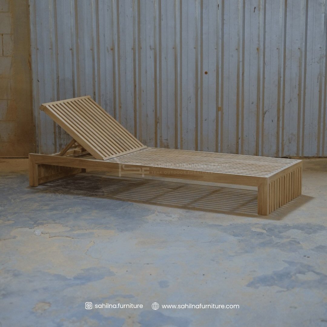 teak wood outdoor sunbed