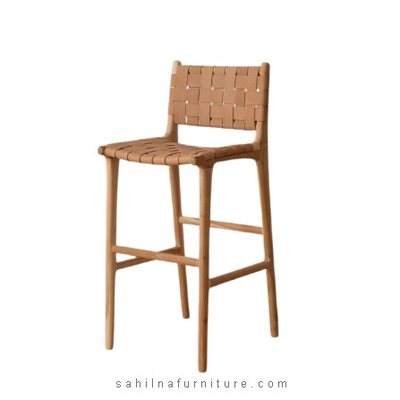 woven leather bar stool