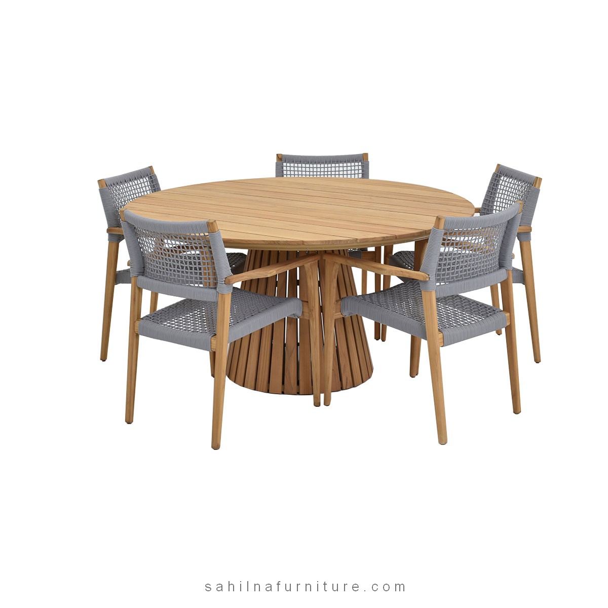 teak and rope dining sets