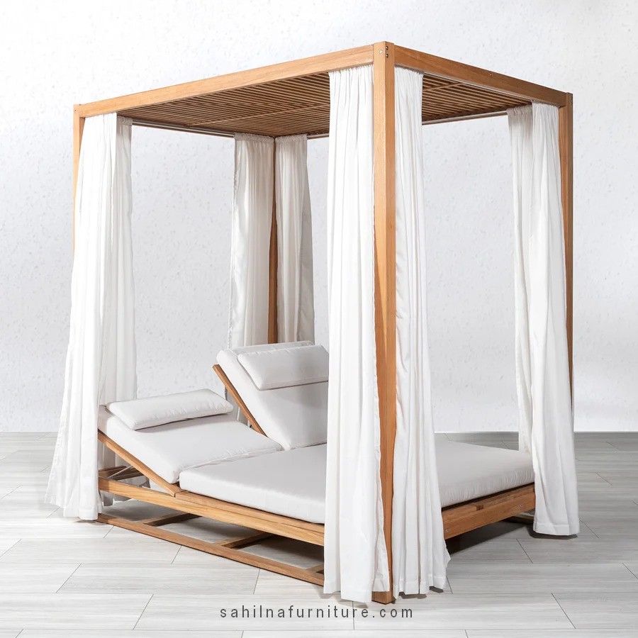 teak outdoor daybed with canopy