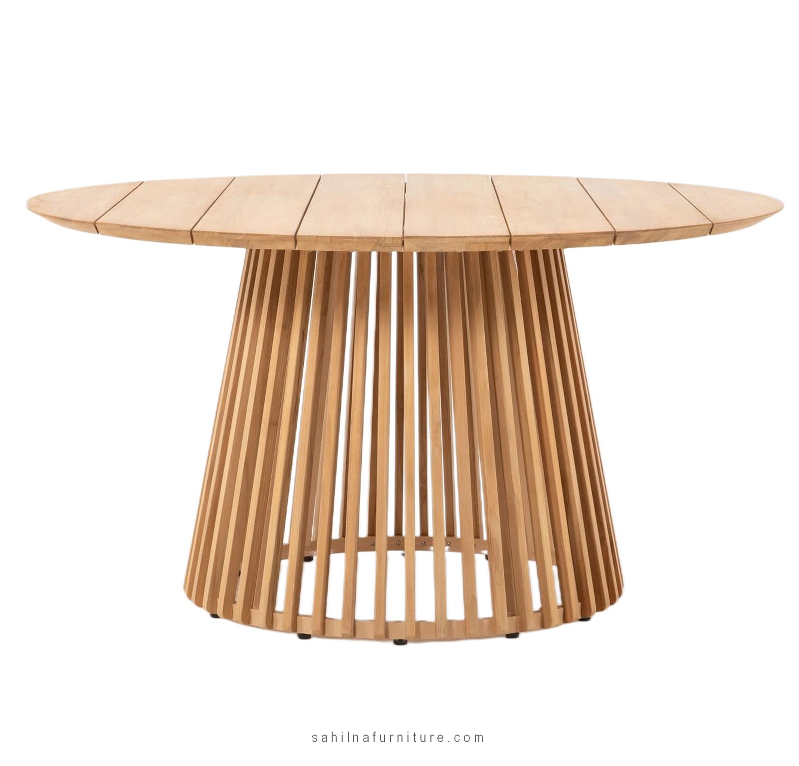 teak round outdoor dining table