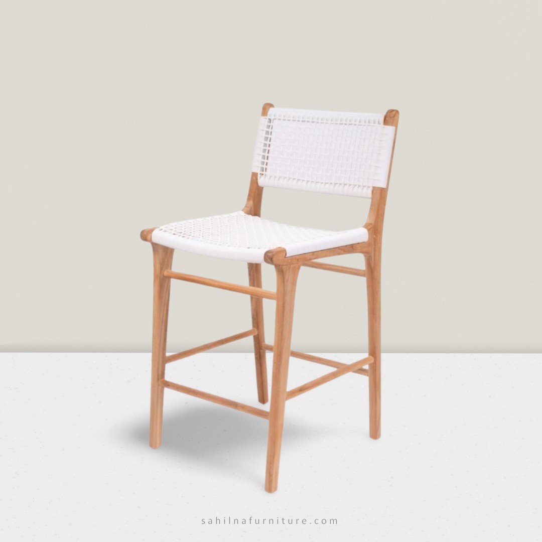 teak woven bar stool